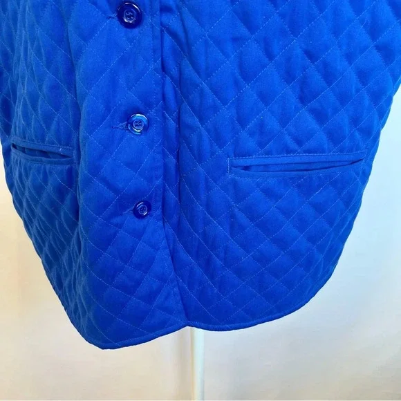 Drapers & Damons Blue Quilted Lined Button Down Collared Vest Womens Size 1X - Picture 5 of 12